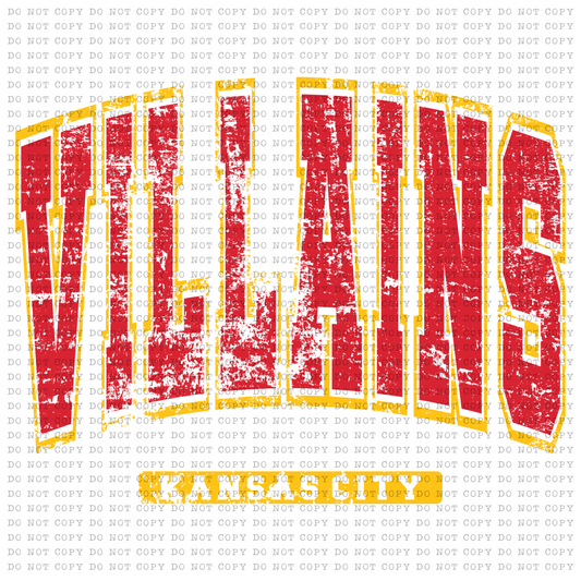 Villians Kansas City | DTF Ready to Press or Sublimation Transfer